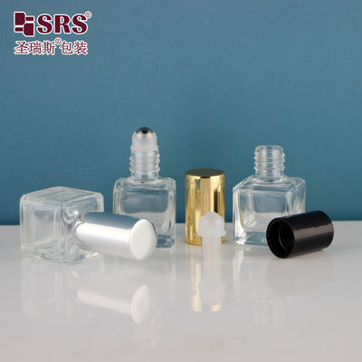 comprare 6 ml di profumo vuoto a forma quadrata bottiglia a rulli metallica trasparente di vetro online manufacture