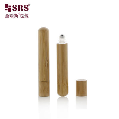 comprare Bottom Rotondo Carino olio essenziale Roller Acciaio Bottiglie di palline Massaggio Nessuna perdita Naturale Bambù Bottiglia di vetro online manufacture