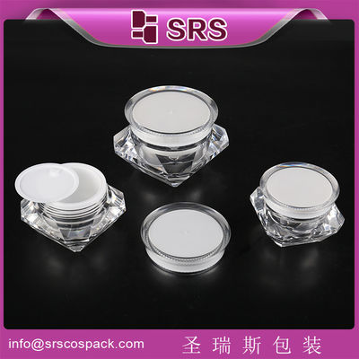 comprare SRS Cina Produttori all'ingrosso 5ml 15ml 30ml 50ml vasetti di plastica crema acrilica diamante online manufacture