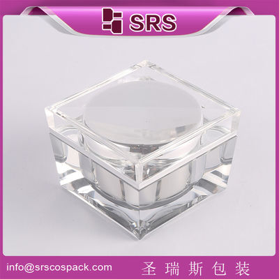 comprare SRS produttore all'ingrosso 30g 50g 100g acrilico cosmetico di lusso quadrato vetro di plastica trasparente online manufacture