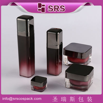 comprare SRS campione libero acrilico quadrato vaso di crema e bottiglia di lozione di plastica set imballaggio cosmetico online manufacture