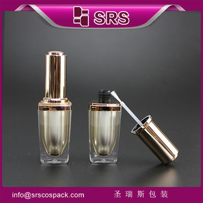 comprare SRS all'ingrosso lusso vuoto quadrato bottiglia di lucido da unghie in plastica da 8 ml con tappo dorato pennello online manufacture