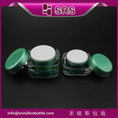 comprare Vaso per la cura della pelle di colore verde, contenitore cosmetico di alta qualità a forma quadrata vuoto online manufacture
