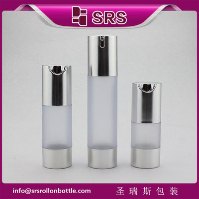 comprare TA021 Bottiglia trasparente opaca da 15 ml a 30 ml a 50 ml con spalla argentina e base senza aria online manufacture