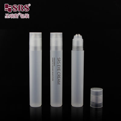 comprare Rotondo Chiaro Matto Brillante PP PCR Plastica Roller Acciaio Massaggio Ball Roll On Bottle 15ml online manufacture