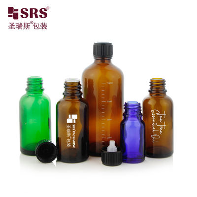 comprare Bottiglie di vetro colorate trasparenti blu verdi semi-trasparenti con tappo a vite bottiglia di olio essenziale online manufacture
