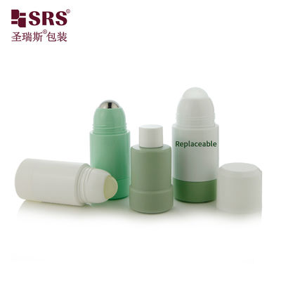 comprare 50 ml 75 ml vuoto ricaricabile PP PCR riciclata iniettabile Deodorante a colori personalizzati Luxury Roll On Bottle online manufacture
