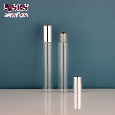 comprare 15 mm di diametro tubo tubo di vetro 10 ml in acciaio inossidabile rotolo a sfera su bottiglia con tappo di alluminio metallico lucido per oli essenziali profumi vuoti imballaggio online manufacture