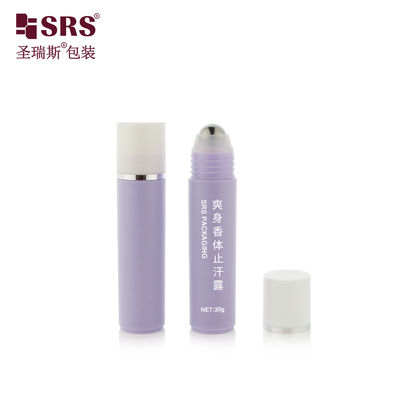 comprare RPP-30ml Iniezione viola lucida opaca finitura bianca con tappo con timbro anello d' argento palla d' acciaio massaggio capelli siero bottiglia a rulli online manufacture