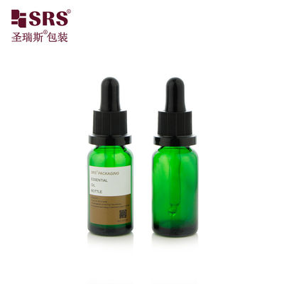 comprare D012 Bottiglia di vetro verde ambra trasparente di colore a scatola con coperchio a goccia a vite Bulbo di silicone per olio essenziale online manufacture