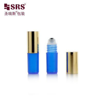 comprare Fornitore di imballaggi SRS Bottiglia a rotolo in plastica a sfera di metallo da 3 ml con tappo metallizzato in oro online manufacture