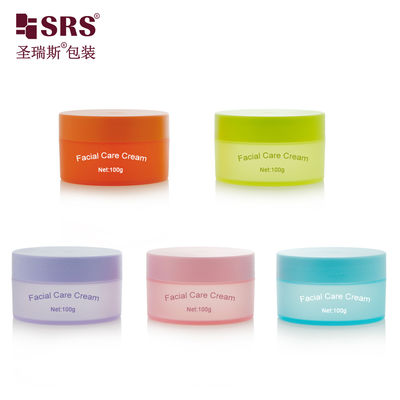 comprare SRSQ 100g PP PCR Injection Custom Color Matte In Mold Plastic Cream Jar Container For Facial Cream online manufacture