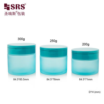 comprare PET007 200g 250g 300g Plastic PET Cream Jar With Flip Cap For Body Scrub Toner Pads Wirh Spoon online manufacture