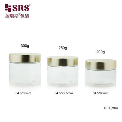 comprare PET008 200g 250g 300g Plastic Inject-Blow PET Jar With Screw Cap For Body Scrub Hair Masks Cream online manufacture