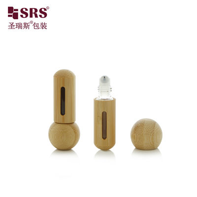 comprare BG-5ML Carino Mini Portatile Bottom Rotondo E Tappo Rotondo Bamboo Roller Steel Ball Bottle Per profumo di olio essenziale online manufacture