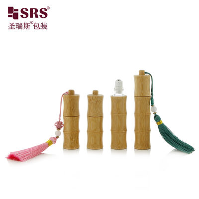 comprare BG-5ML 10ML Unico Disegno Bambù Vetro Perfume Roll On Bottle With Hook Keychain online manufacture