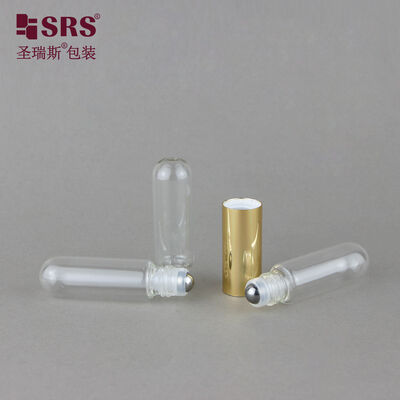 Acquistare 5 ml + 5 ml Testa rotonda 2 in 1 doppio tubo di vetro rotolo su bottiglia bottiglia a doppio estremo per olio essenziale di cuticule online manufacture