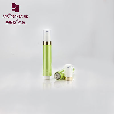 comprare Crema per gli occhi senza aria metallizzata verde lucida di plastica cosmetica 10 ml rotolo su bottiglia online manufacture