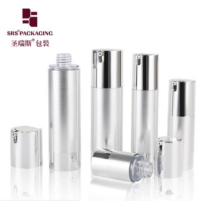 comprare 15 ml 30 ml 50 ml cosmetici personalizzati in argento, bottiglia vuota di crema per occhi senza aria online manufacture