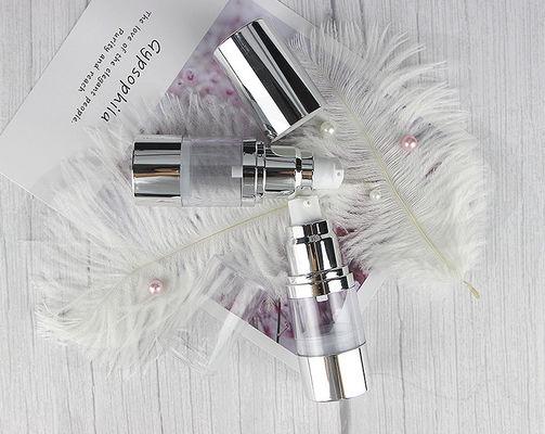 comprare A0230 bottiglia di plastica trasparente argento alluminio spalla cosmetica trasparente senza aria pompa online manufacture