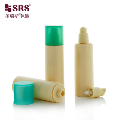 Colore rotondo Personalizzazione PP Plastica PCR Bottiglia riciclata di lusso senza aria 100ml