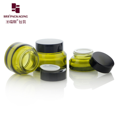 15 ml 30 ml 50 ml Empio Imballaggio Per La Cura Della Pelle Verde Colore Unico Disegno Cosmetico Bottiglia Di Vetro 50g