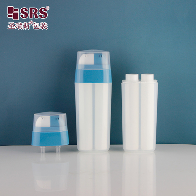 30 ml Doppia tubo PP PCR Lozione riciclata Sero Gel per la cura della pelle Bottiglia cosmetica senza aria 20 ml