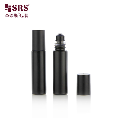 Perfume elegante massaggio con parete spessa e rotonda, sfera di acciaio a rotolo su bottiglia di vetro 10 ml