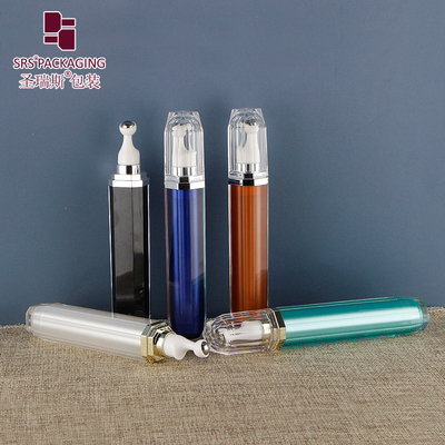20 ml di siero per gli occhi massaggio a rulli bottiglie di palla di acciaio personalizzazione di lusso bottiglia a rulli sul applicatore