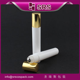 SRS 15 ml rotolo di crema per occhi vuota sul fornitore di imballaggio, flacone a rotoli con tappo dorato lucido