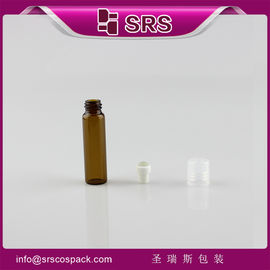 SRS Bulk Wholesale 5 ml cilindro di vetro rotolo ambra su bottiglia di profumo con tappo di plastica