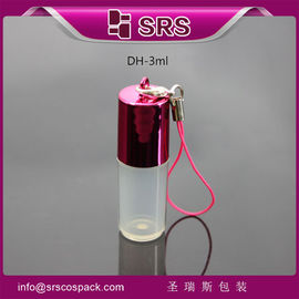 SRS campione gratuito 3 ml tappo metallizzato con gancio per piccolo rotolo di plastica su bottiglia tascabile