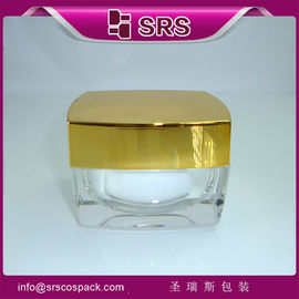 SRS Cina fornitore fanshion gloden vuoto acrilico quadrato contenitore di crema cosmetica all'ingrosso