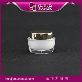 J041 15g 30g 50g barattolo cosmetico bianco con tappo dorato,barattolo acrilico con crema