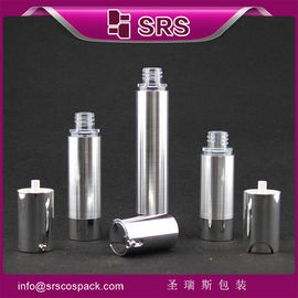 TA021 15 ml 30 ml 50 ml bottiglia di pompa cosmetica senza aria a forma di cilindro argento