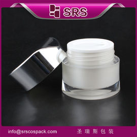 Vaso cosmetico bianco di forma speciale, tappo matellato J093 30g 50g
