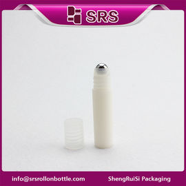 colore bianco bottiglia vuota da 5 ml. bottiglia a sfera di rulli vuota con sfera di acciaio