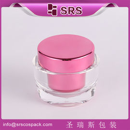 fabbricazione di barattoli acrilici di lusso in argento da 15 ml, 30 ml e 50 ml con coperchio