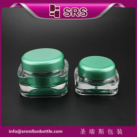 J051 barattolo per la cura della pelle a forma quadrata,SRS PACKING barattolo verde 50 g