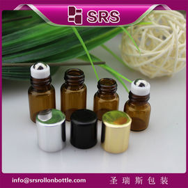 1 ml 2 ml rotolo di vetro su bottiglia con sfera di metallo,bottiglia mini popolare di olio essenziale