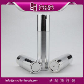 TA021 15 ml 30 ml 50 ml bottiglia di pompa senza aria vuota di colore argento per cosmetici