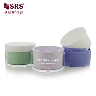 Colori di lusso Acrilico Sostituibile Doppia Parete Frosted Logo Stampato Crema Bottoni di Plastica Personalizzati