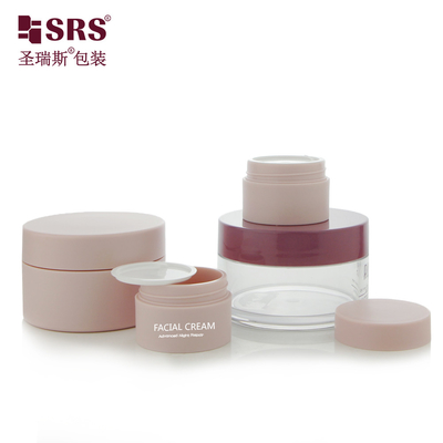 15g 80g Matte Finished Contenitore di crema di plastica vuota Custom Color rosa PET Bottiglie cosmetiche