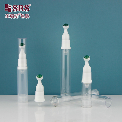 Forma rotonda vuota Cosmetica Crema per occhi senza aria Massaggio a rulli Sfera di gemma 15 ml Roll On Bottle
