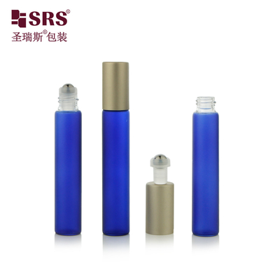 8ml Bottiglia di profumo a sfera trasparente in vetro applicatore cilindrico a sfera di rulli