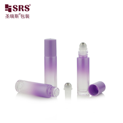 Verniciatura personalizzata Colore gradiente Rotoli di vetro vuoti senza perdite Bottiglie a rulli olio essenziale 10ml