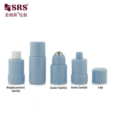 Imballaggio cosmetico vuoto sfera a rulli PP PCR ricambiabile 50 ml Rollo su bottiglia