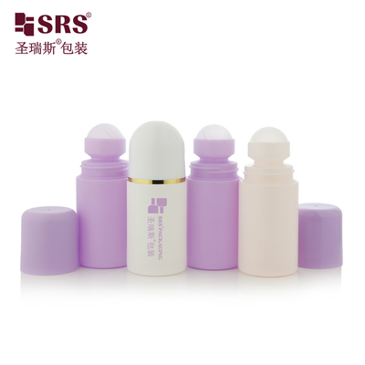 60 ml Bottiglia di deodorante a sfera iniezionale bianca solida in PP PCR riciclato Eco-friendly Roller Ball