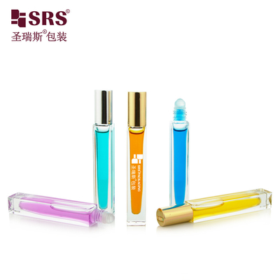 Forma quadrata Bottella trasparente personalizzata Applicatore di olio profumato Rollo di vetro su 10 ml