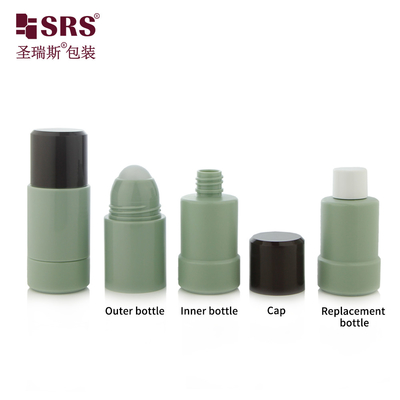 50 ml 75 ml imballaggio cosmetico vuoto colore personalizzato sostitutibile in PP PCR riciclata in rotolo sul flacone di gel deodorante